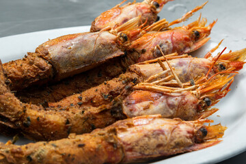 grilled shrimp on a plate