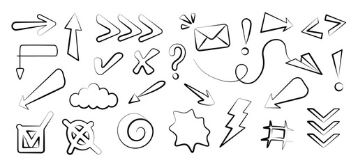 set of arrows in balloon format with fun symbols and different sizes, all in vector and also without background (PNG). See more on our profile