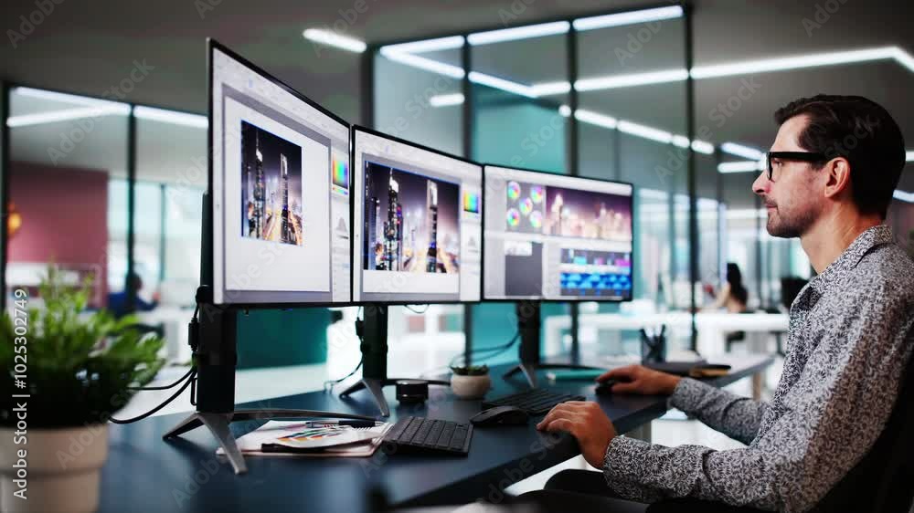 Poster Video Editor Or Designer Using Editing Software Tech