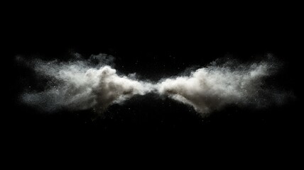 space dust exploding on a black background