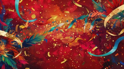 Celebration Party Banner for New Year's Eve: Festive Carnival Theme with Vibrant and Textured Background