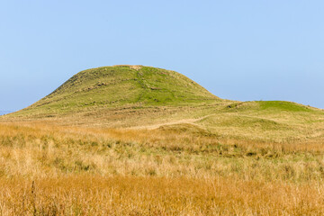 Grassy Dunwan Hill and ancient Hill Fort in East Renfrewshire Scotland