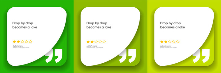 3D bubble testimonial banner, quote, infographic. Social media post template designs for quotes. Empty speech bubbles, quote bubbles and text box. Vector Illustration EPS10.