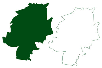 San Juan del Rio municipality (Estado Libre y Soberano de Durango, Mexico, United Mexican States) map vector illustration, scribble sketch San Juan del Río map