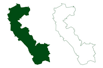 Tamazula municipality (Estado Libre y Soberano de Durango, Mexico, United Mexican States) map vector illustration, scribble sketch Tamazula map