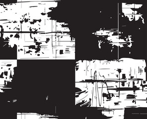 Obraz premium Abstract Acrylic Painting on Smudged Canvas Black and White Grunge Background
