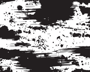 Naklejka premium Abstract Acrylic Painting on Smudged Canvas Black and White Grunge Background