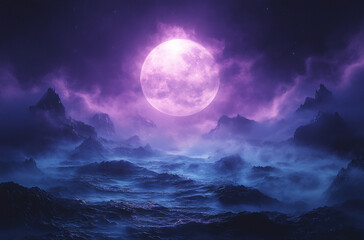 Fototapeta premium moon and clouds