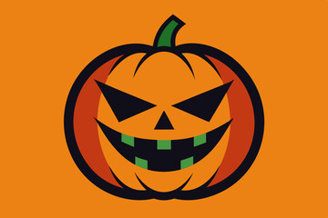 Retro Halloween Vector Art, Pumpkin Clipart, Sublimation Icon Illustration for Spooky Season