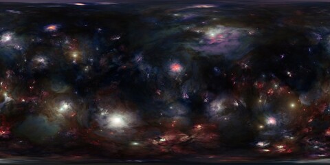 Seamless HDRi 12K Space Skybox with Nebula and Stars in 360 Degree Equirectangular Map for Sci-Fi...