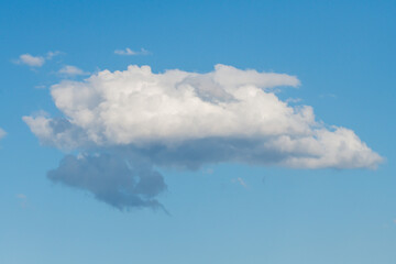 The afternoon sky with white cumulus clouds