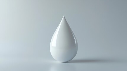 Fototapeta premium Single teardrop shape on a plain background, emotion.