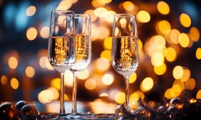 Celebrating New Year's Eve in glowing festive mood