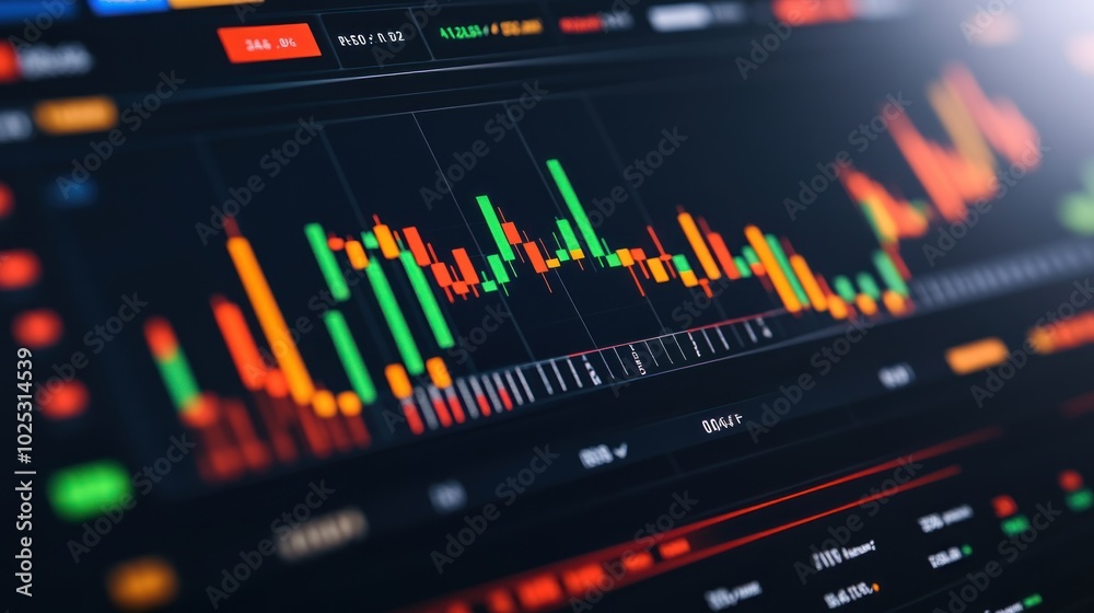 Poster Stock Market Data Displayed on a Computer Screen