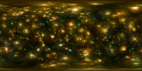 Photorealistic Yellow 12K HDRi Space Skybox of Nebula and Stars - 360° Seamless Panorama for Professional 3D Rendering and VFX Projects