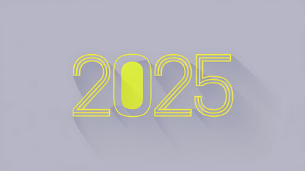 Yellow 2025 New Year Minimalist Graphic Design for Social Media and Website Design. 
