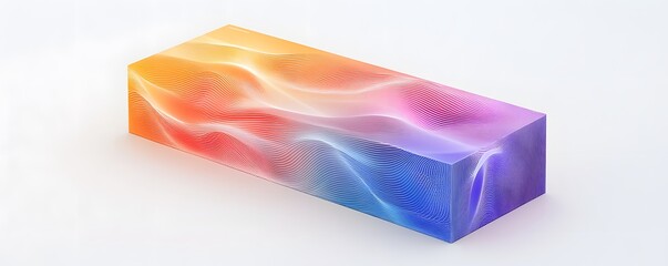 A vibrant, colorful block with a swirling gradient, perfect for abstract backgrounds and artistic design projects.