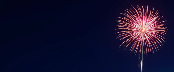 Spectacular fireworks fill the sky over a city, creating a stunning visual display against the dark backdrop, generative ai