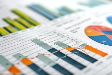 Fototapeta premium Businessman analyzing financial charts showing growth and analyzing business reports