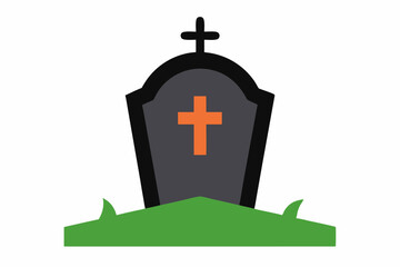Halloween grave vector illustration.white background