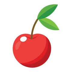 Surinam Cherry fruit flat vector illustration on white background