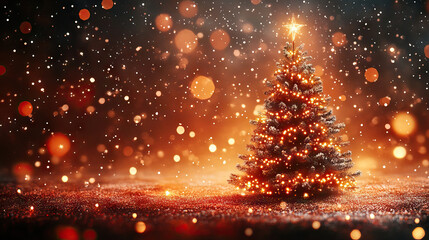 Naklejka premium Luxurious Christmas Magic With a Twinkling Tree