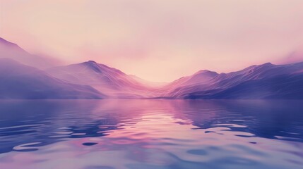 Obraz premium Serene abstract landscape with pink and purple hues reflecting on water, perfect for backgrounds and design projects