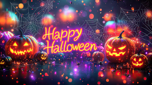 Neon-Accented Halloween Background