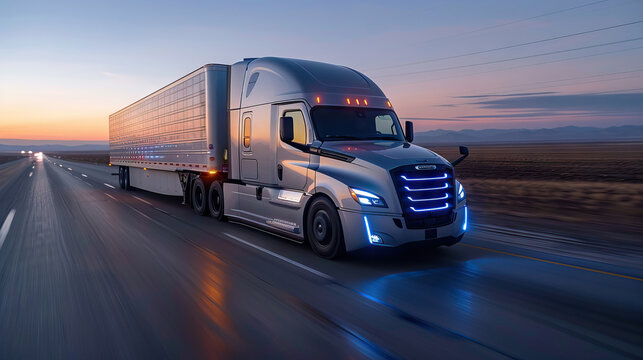Freightliner Truck Racing on Highway