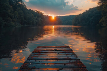 Lakeside Dock With Friends: Summer Night