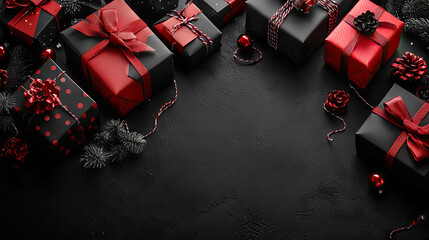 Naklejka premium Elegant Black Friday Background With Festive Decor