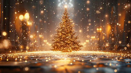 Naklejka premium Elegant Illuminated Fir for Christmas