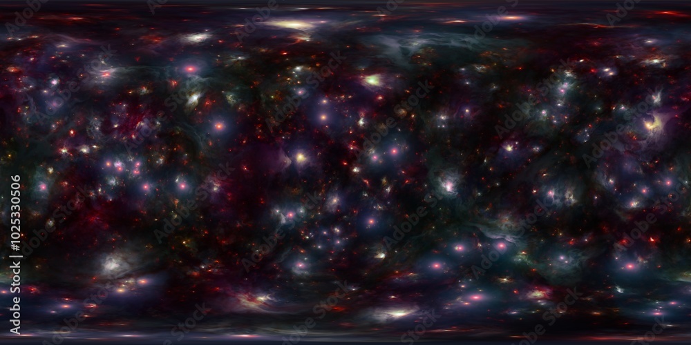 Wall mural high dynamic range sky map of a colorful star cluster