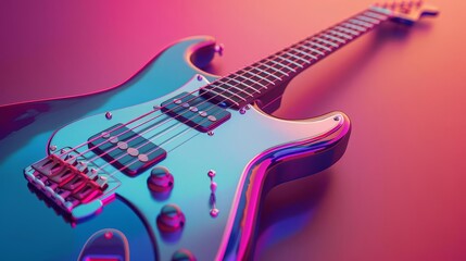 3D rendering of electric guitar online avatar design
