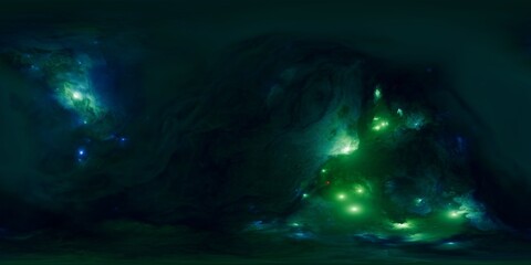 Stunning HDR Sky Map with Vibrant Galactic Clouds