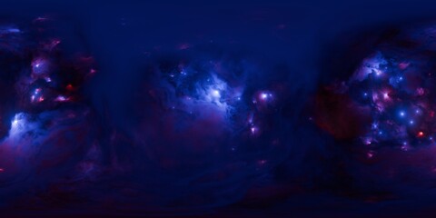 Vivid Blue 12K HDRi 360 Space Skybox with Nebula and Stars Seamless Environment Map for Virtual Reality Scenes