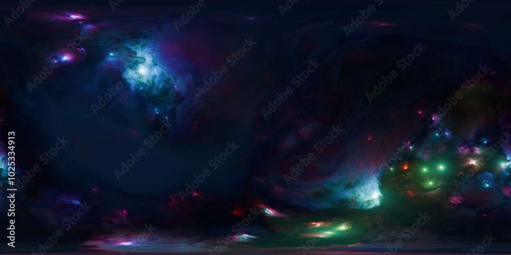 Canvas Prints hdri seamless 360° colorful space skybox of nebula and stars - 12k ultra hd environment map for sci-