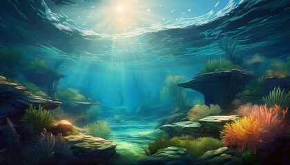 Fototapeta premium Tranquil underwater scene