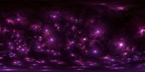 Stunning starry sky HDRi with purple nebula and cosmic clouds in 360°