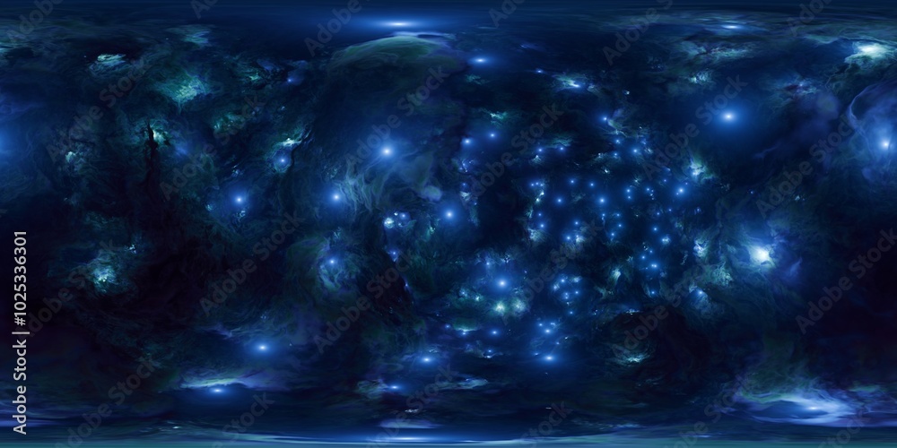 Wall mural ultra-realistic seamless 12k hdri skybox of cosmic nebula and stars in 360° equirectangular panorama
