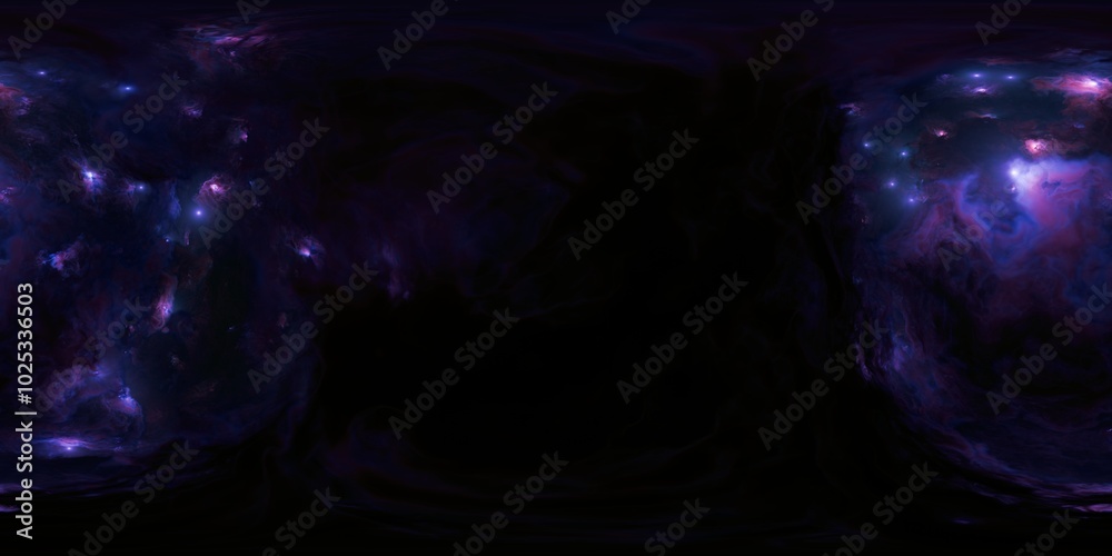 Wall mural seamless 12k hdri dark deep space skybox with stars and nebula - 360° environment map for 3d scene l