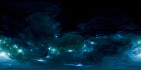12K HDRi 360° Blue Space Skybox with Nebula and Stars - Seamless Environment Map for VFX, Virtual Reality, and Sci-Fi World Building