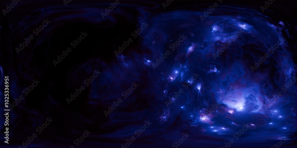Canvas Prints 12k hdri 360° blue space skybox with nebula and stars - seamless environment map for vfx, virtual re