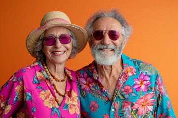 Obraz premium Senior couple with vivid clothes