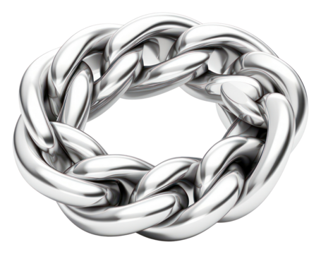 PNG C letter shape Chrome material jewelry silver ring.