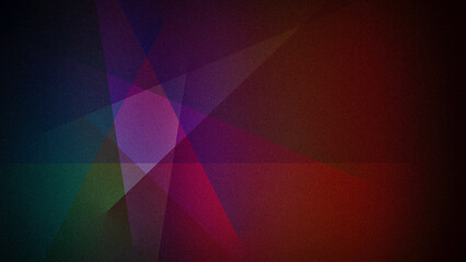 Fototapeta premium Dark abstract 4K background with deep shades of red, green, and purple combined with geometric overlays and a textured grainy finish. Ideal for banners, wallpapers, and modern designs