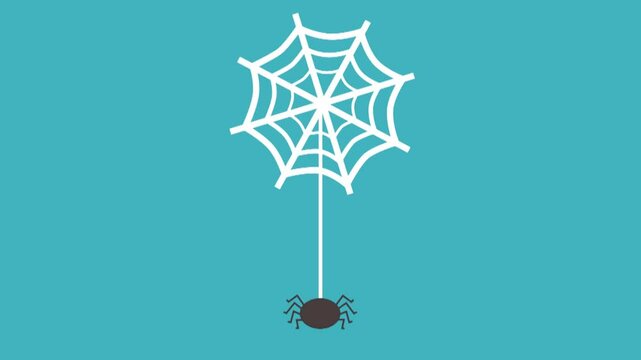 spiders hanging in the web flat animation video template simple, Easy to use in any video, brand. and etc