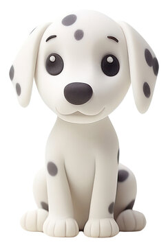 PNG Cute plasticine clay 3d dalmatian figurine mammal animal.