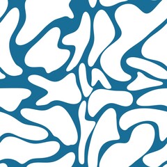 White Big Cow Pattern with Blue Background