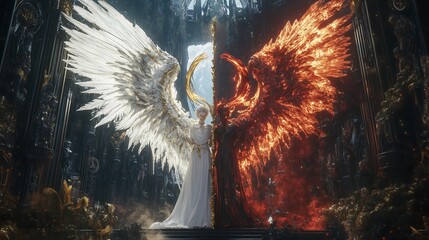 The Angelic Savior Against the Demon Lord. Generative AI